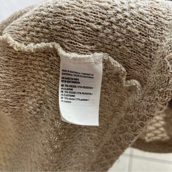 American Eagle soft and sexy women size S hooded beige long sleeve sweater - Picture 8 of 8